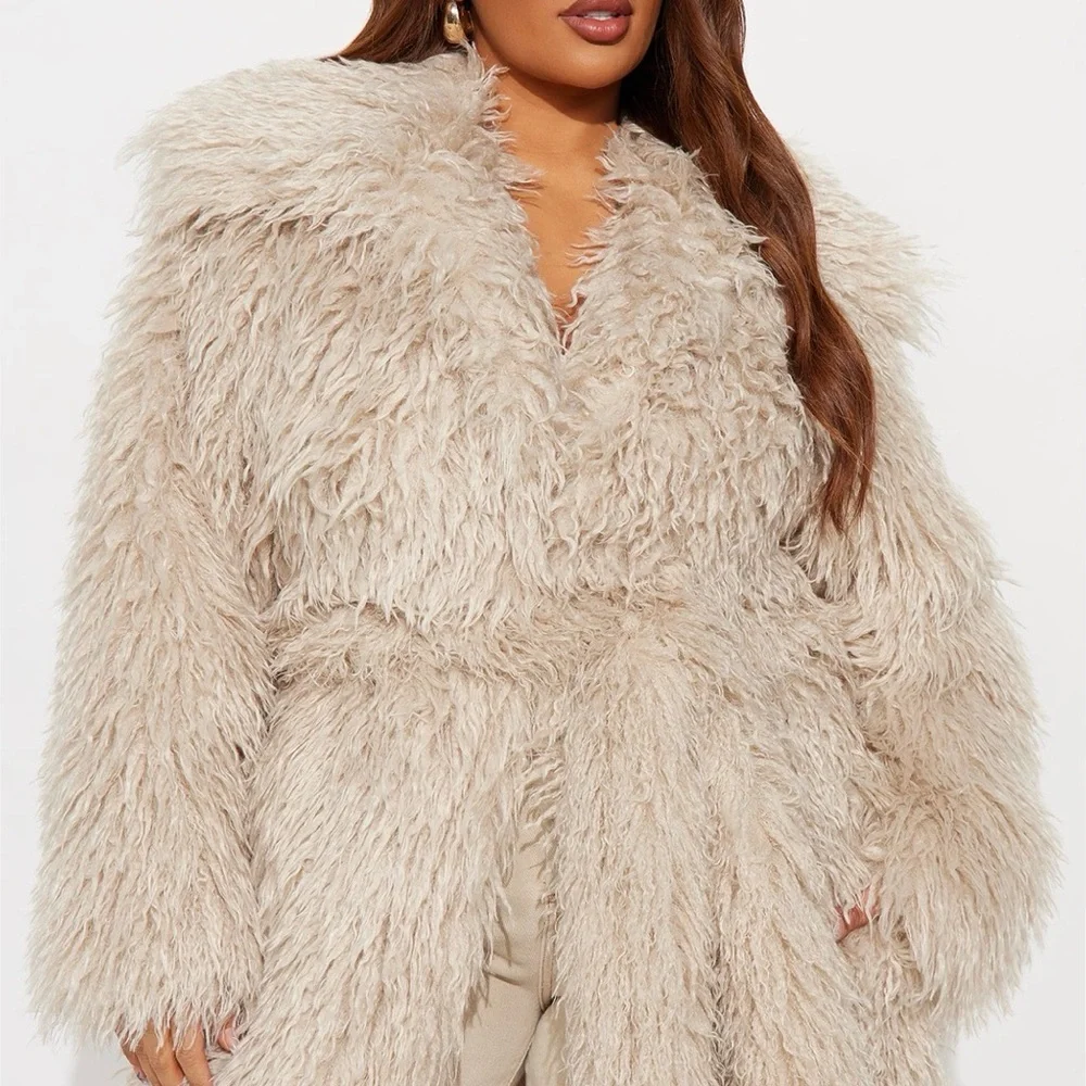 Fashion Nova Beige Teddy Jacket - Picture 5 of 6